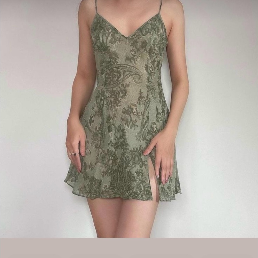 Victoria's Secret Green Floral Mini Dress